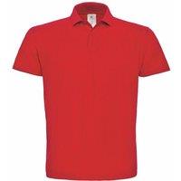 B&C Men's ID.001 Short Sleeve Polo Shirt in Red | Size: Small