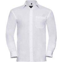 Russell Men's Long Sleeve Pure Cotton Work Shirt in White | Size: XL