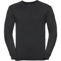 Russell Men's Collection V-Neck Knitted Pullover Sweatshirt in Black | Size: 4XL