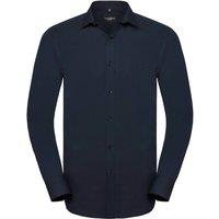 Russell Collection Men's Ultimate Stretch Long-Sleeved Shirt in Navy | Size: Large
