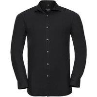 Russell Collection Men's Ultimate Stretch Long-Sleeved Shirt in Black | Size: Large