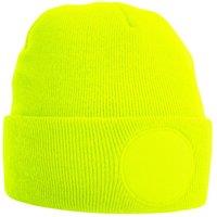 Beechfield Men's Circular Patch Beanie in Yellow