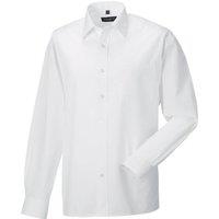 Russell Collection Men's Poplin Long-Sleeved Shirt in White | Size: Large