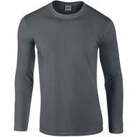 Gildan Men's Softstyle Long-Sleeved T-Shirt in Charcoal | Size: Medium