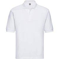 Russell Men's Classic Polycotton Polo Shirt in White | Size: XS
