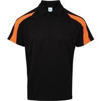 Just Cool Men's Cool Contrast Polo Shirt in Jet Black | Size: Medium