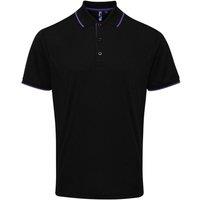 Premier Men's Contrast Coolchecker Polo Shirt in Black | Size: 2XL