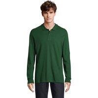 SOL'S Men's Perfect Plain Pique Long-Sleeved Polo Shirt in Bottle Green | Size: 4XL