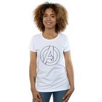 Marvel Avengers Women's Outline Cotton Logo T-Shirt in White | Size: Large