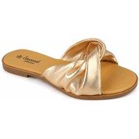 Savannah Women's Knot Front Flat Slide Sandals in Rose Gold | Size: 6