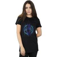 Marvel Women's Avengers Infinity War Guardian Lines Cotton Boyfriend T-Shirt in Black | Size: Small