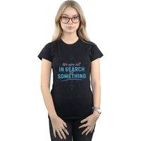 Disney Women's Frozen 2 All In Search Of Something Cotton T-Shirt in Black | Size: 2XL