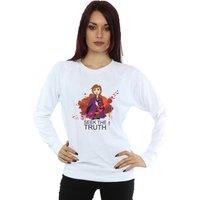 Disney Women's Frozen 2 Anna Seek The Truth Wind Sweatshirt in White | Size: Large