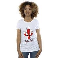 Looney Tunes Women's Tweety England Face Cotton T-Shirt in White | Size: Large