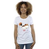 Disney Women's Big Hero 6 Baymax Kitten Pose Cotton T-Shirt in White | Size: Large