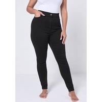 Yours Women's Stretch Skinny AVA Jeans in Black | Size: 34-36L