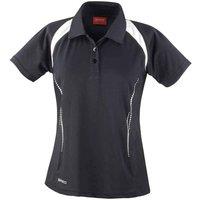 Spiro Women's Team Spirit Polo Shirt in Black | Size: 14