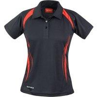 Spiro Women's Team Spirit Polo Shirt in Black | Size: 12