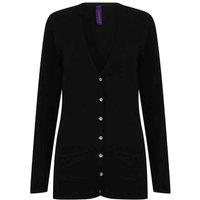 Henbury Women's Lightweight V Neck Cardigan in Black | Size: XS