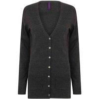 Henbury Women's Lightweight V Neck Cardigan in Grey | Size: Large