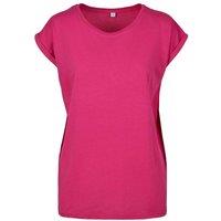 Build Your Brand Women's Cotton Extended Shoulder T-Shirt in Pale Pink | Size: 5XL