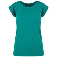 Build Your Brand Women's Cotton Extended Shoulder T-Shirt in Green | Size: 2XL