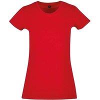 Build Your Brand Women's Basic T-Shirt in Scarlet | Size: Large