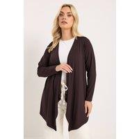 Yours Women's Waterfall Jersey Cardigan in Chocolate | Size: 16