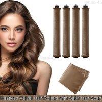 NESTLUNE Women's khaki Heatless Curler Heatless Curls Hair Curlers | Size: 100g