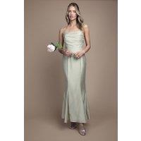 Coast Women's Satin Strappy Cowl Neck Bridesmaid Dress in Sage | Size: 12
