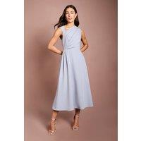 Coast Women's Pleated Bodice Crepe Midi Dress in Dusty Blue | Size: 16