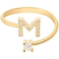 Latelita Women's Initial Ring Gold M in White
