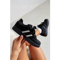 Love Lemonade Women's Crystal Stripe Trainers Exclusive Edition in Black | Size: 7