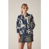 James Lakeland Women's Navy Ornamental Print Shirt | Size: 18