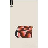 Orla Kiely Women's Quadrant Crossbody - Rolling Waves Rose in Pink