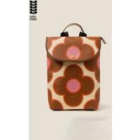 Orla Kiely Women's Acre Backpack - Flower Spot Persimmon in Brown