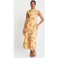 Needs No Label Women's Yellow Floral Midaxi Dress | Size: 14