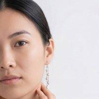 Gold Trip Women's Timeless Pearl Double Drop Earrings in Silver
