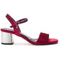 Moda In Pelle Women's 'Nareena' Velvet Heeled Sandals in Red | Size: 6