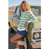 Roman Women's Space Dye Stripe Knit Jumper in Green | Size: 10