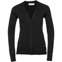 Russell Collection Women's Knitted V Neck Cardigan in Black | Size: 3XL