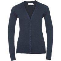Russell Collection Women's Knitted V Neck Cardigan in Navy | Size: 3XL