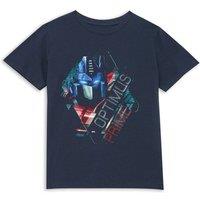 Transformers Official Optimus Prime Glitch Kids' T-Shirt - 9-10 Years in Navy | Size: YL