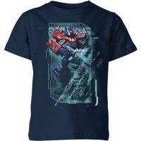 Transformers Official Optimus Prime Tech Kids' T-Shirt - 9-10 Years in Navy | Size: YL