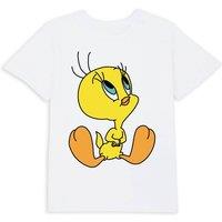 Looney Tunes Official Tweety Sitting Kids' T-Shirt - 11-12 Years in White | Size: YXL