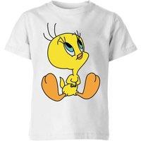 Looney Tunes Official Tweety Sitting Kids' T-Shirt - 3-4 Years in White | Size: YXS