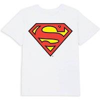 Superman Official DC Comics Original Shield Kids' T-Shirt - 11-12 Years in White | Size: YXL