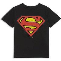 Superman Official DC Comics Original Crackle Logo Kids' T-Shirt - 11-12 Years in Black | Size: YXL