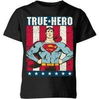 Superman Official DC Comics Originals True Hero Kids' T-Shirt - 5-6 Years in Black | Size: YS