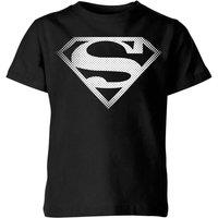 Superman Official DC Comics Original Spot Logo Kids' T-Shirt - 9-10 Years in Black | Size: YL